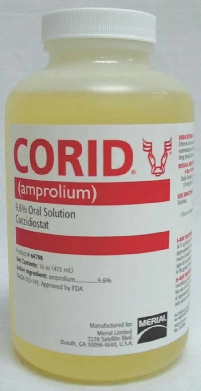 Corid Liquid 9.6%, 16 Oz., Yellow 3 Corid Liquid 9.6%, 16 Oz., Yellow