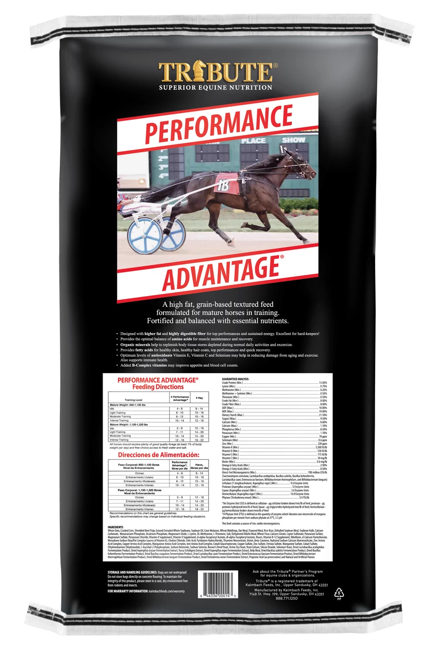 Kalmbach Feeds Tribute Performance Advantage Textured Horse Feed, 50lbs 4 Kalmbach Feeds Tribute Performance Advantage Textured Horse Feed, 50lbs - Image 2
