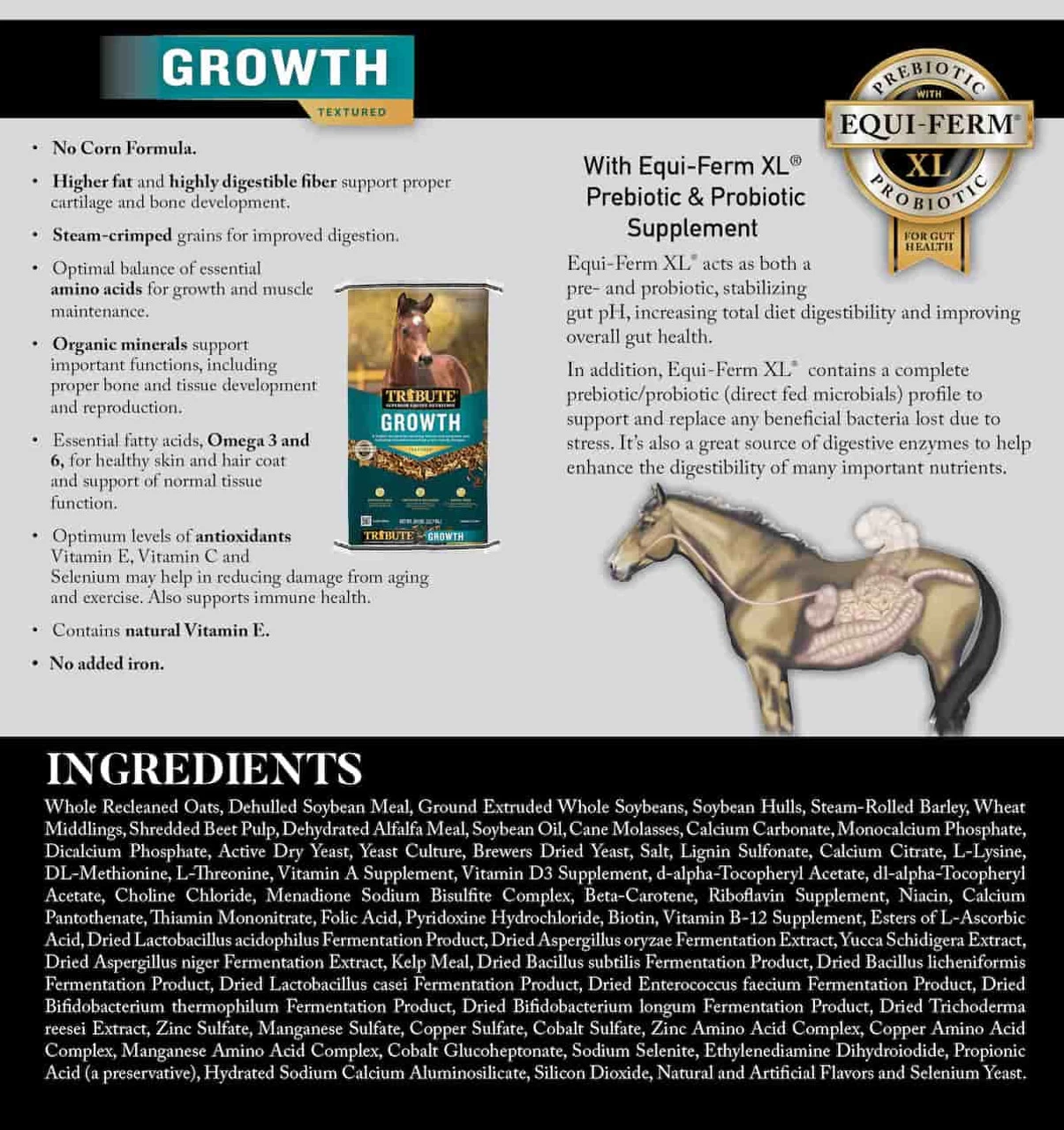 Kalmbach Feeds Tribute Growth Textured Horse Feed, 50lbs 5 Kalmbach Feeds Tribute Growth Textured Horse Feed, 50lbs - Image 3