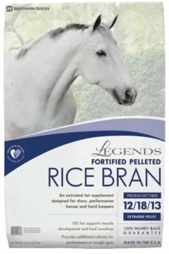 Legends Rice Bran Fortified Pelleted Horse Supplement 40 Pounds