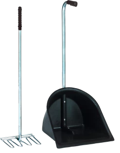 Mestboy Opraapbak 78 Cm + Hark 85 Cm Zwart