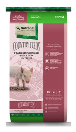 Nutrena Country Feeds Starter Grower Pelleted Pig Feed, 50 Lbs.