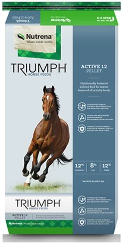 Nutrena Triumph Active 12 Pellet Horse Feed, 50 Pounds