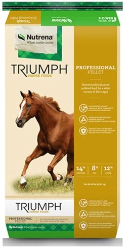 Nutrena Triumph Professional Pellet Horse Feed, 50 Pounds