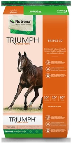 Nutrena Triumph Triple 10 Textured Horse Feed, 50 Pounds