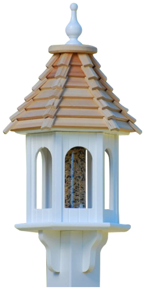 Gazebo Bird Feeder-Vinyl With Cypress Roof 10x28 4 Gazebo Bird Feeder-Vinyl With Cypress Roof 10x28 - Image 2