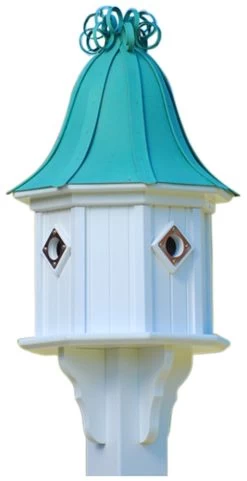 Copper Roof Birdhouse 34x14 Ribbon Detail 4 Portals -Pet Supplies Store BH14 4CP PC CURLY