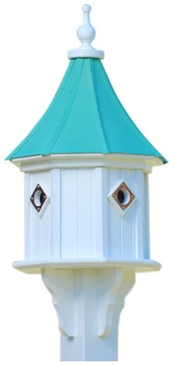 Copper Roof Birdhouse 34x14 Slope- 4 Portals -Pet Supplies Store BH14 4CP PC SLOPE