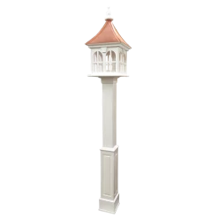 Copper Roof Vinyl/PVC Bird Feeder With Double Window- 29x14 9 Copper Roof Vinyl/PVC Bird Feeder With Double Window- 29x14 -Pet Supplies Store Copper Roof Birdfeeder on lamp post