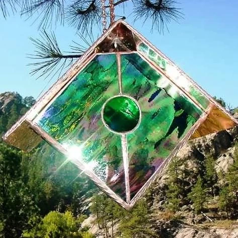 Copper-Stained Glass Birdhouse 10 Copper-Stained Glass Birdhouse - Image 8