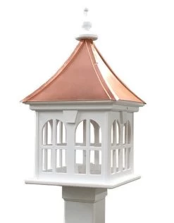 Copper Roof Vinyl/PVC Bird Feeder With Double Window- 29x14 8 Copper Roof Vinyl/PVC Bird Feeder With Double Window- 29x14 -Pet Supplies Store Copper Roof Bird Feeder Windows