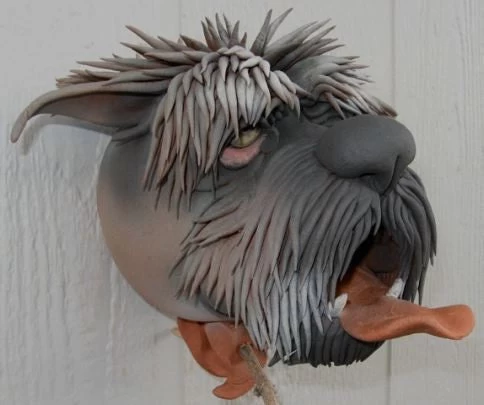 Schnauzer Ceramic Birdhouse
