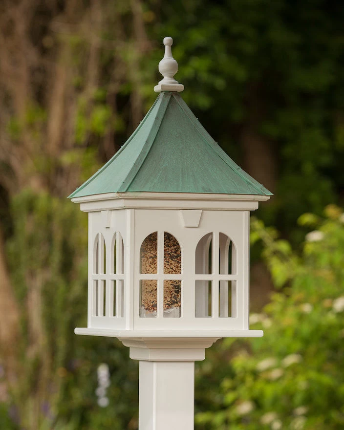Copper Roof Vinyl/PVC Bird Feeder With Double Window- 29x14 4 Copper Roof Vinyl/PVC Bird Feeder With Double Window- 29x14 - Image 2