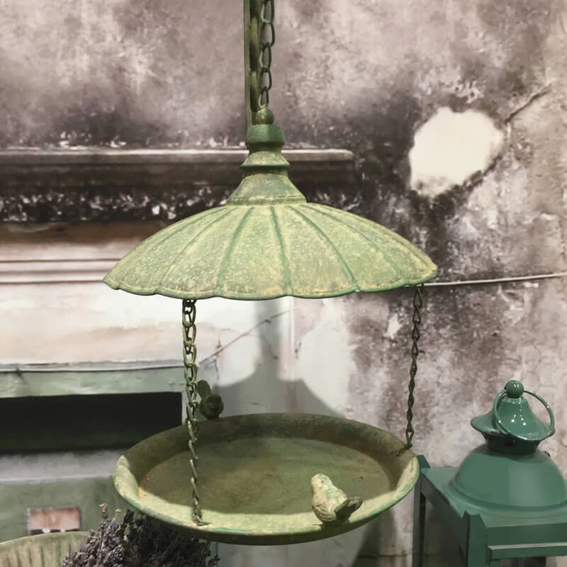 ESSCHERT DESIGN Antique Hanging Tray Bird Feeder 4 ESSCHERT DESIGN Antique Hanging Tray Bird Feeder - Image 2