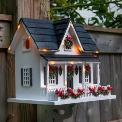 Lighted Holiday Birdhouse 8 Lighted Holiday Birdhouse -Pet Supplies Store Lighted Holiday Birdhouse with bracket 2