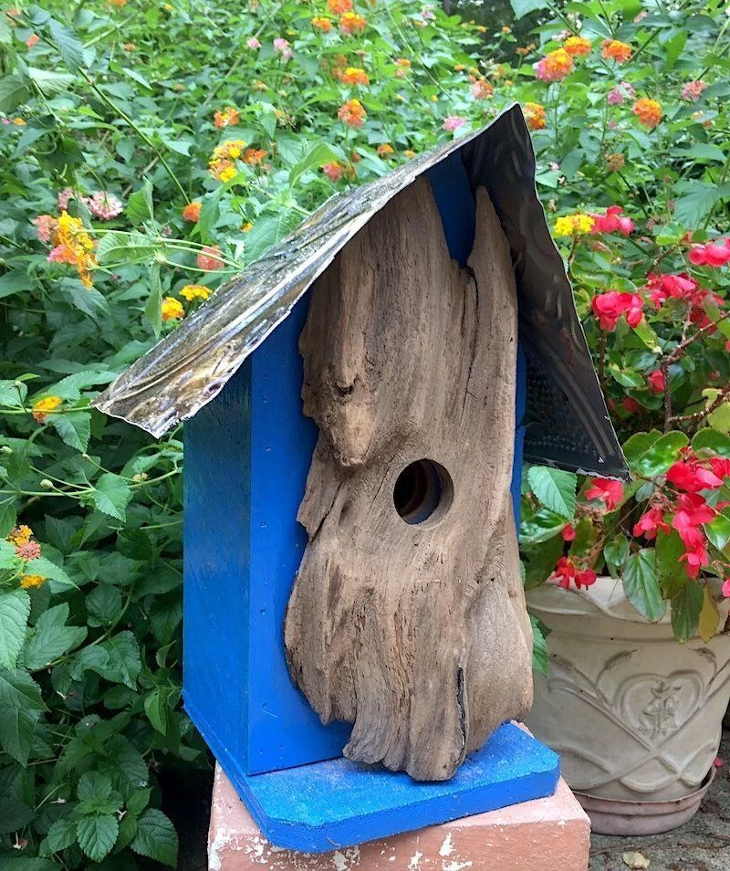 Rustic Log Front Birdhouses- 2 Sizes 3 Rustic Log Front Birdhouses- 2 Sizes