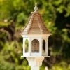 Gazebo Bird Feeder-Vinyl With Cypress Roof 12x28 1 Gazebo Bird Feeder-Vinyl With Cypress Roof 12x28 -Pet Supplies Store Vinyl Gazebo Bird Feeder Post Mount