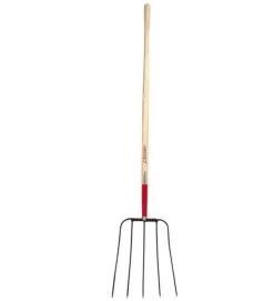 Ames 5-Oval Tine Barley Fork, 63", Red