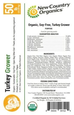 New Country Organics Soy-Free Turkey Grower, 40 Lb Bag -Pet Supplies Store apid9z8ql 79458.1581524996
