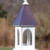 Copper Roof Bird Feeder Post-Mount - 28x8 -Pet Supplies Store copper roof bird feeder vinyl pvc 28x8 1