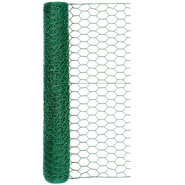 Green Vinyl Coated Poultry Netting, 1 In. X 24 In. X 25 Ft. 3 Green Vinyl Coated Poultry Netting, 1 In. X 24 In. X 25 Ft.