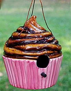 Ceramic Cupcake Birdhouse