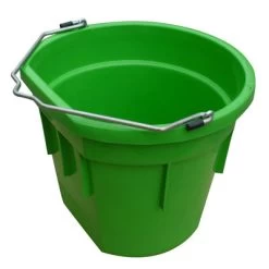 Master Rancher 20 Qt. Flat Back Poly Bucket, Assorted Colors -Pet Supplies Store limegreenflatbackbucket