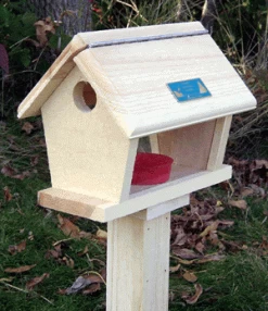 Wooden Bluebird Feeder- Small