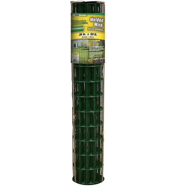 36 In. X 50 Ft. Green Vinyl Coated Welded Wire With 3 In. X 2 In. Mesh 3 36 In. X 50 Ft. Green Vinyl Coated Welded Wire With 3 In. X 2 In. Mesh